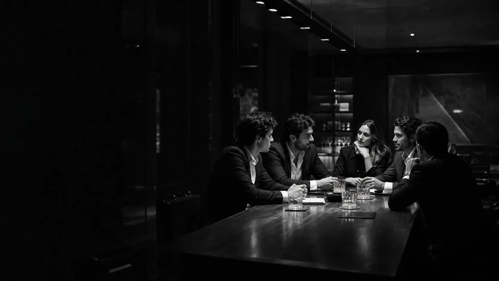 Líderes reunidos em ambiente privado